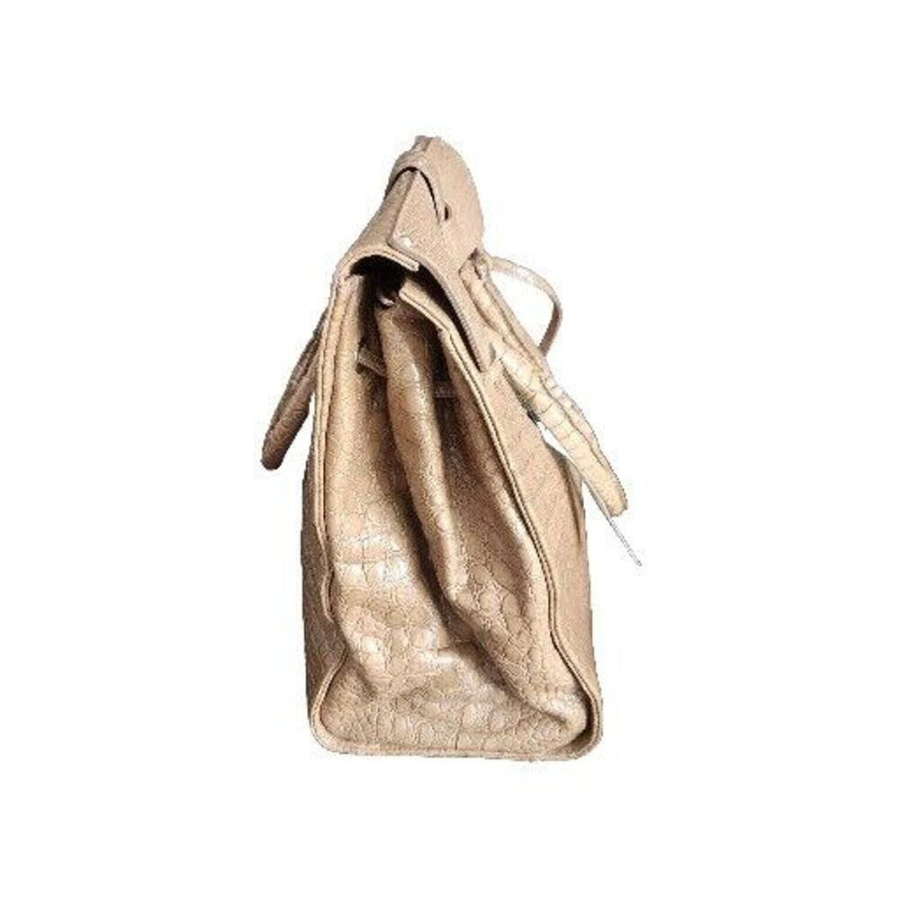 Jimmy Choo Rosabel Large Handbag Day Stainpea Mock Crock Nude Pre-owned Read!!! - Picture 2 of 16
